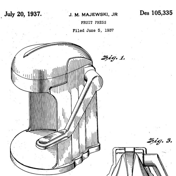 1937 Juice-O-Mat Chrome and Cream Juicer - Picture 12 of 12